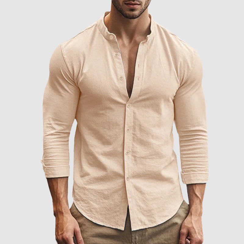 Atmungsaktives Leinenhemd Linen shirt Von Alder Khaki S
