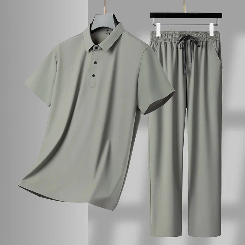 Atmungsaktives Sommer-Polo-Set Von Alder Khaki M