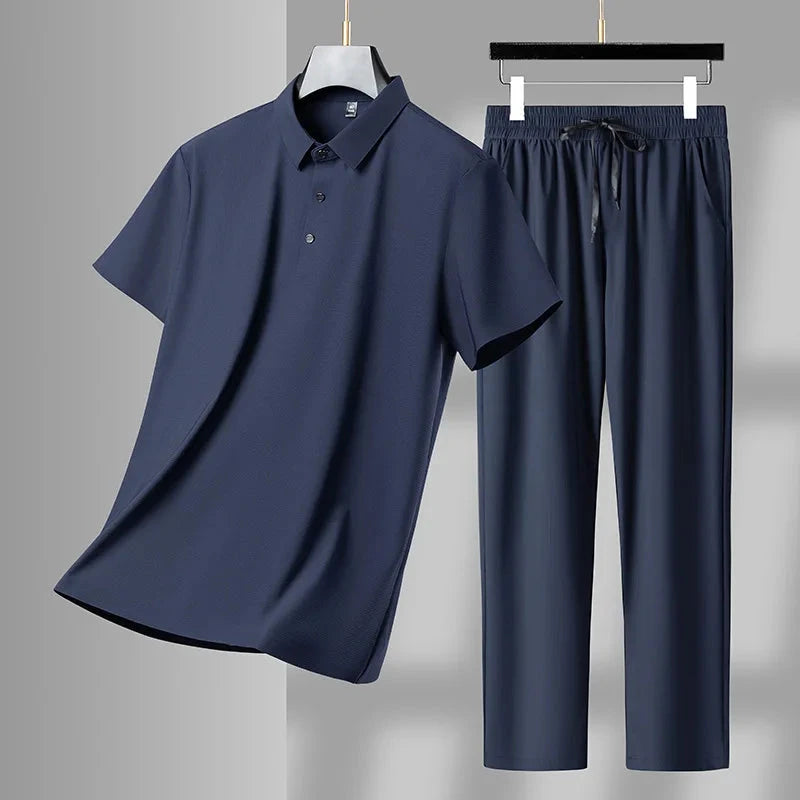 Atmungsaktives Sommer-Polo-Set Von Alder Marineblau M