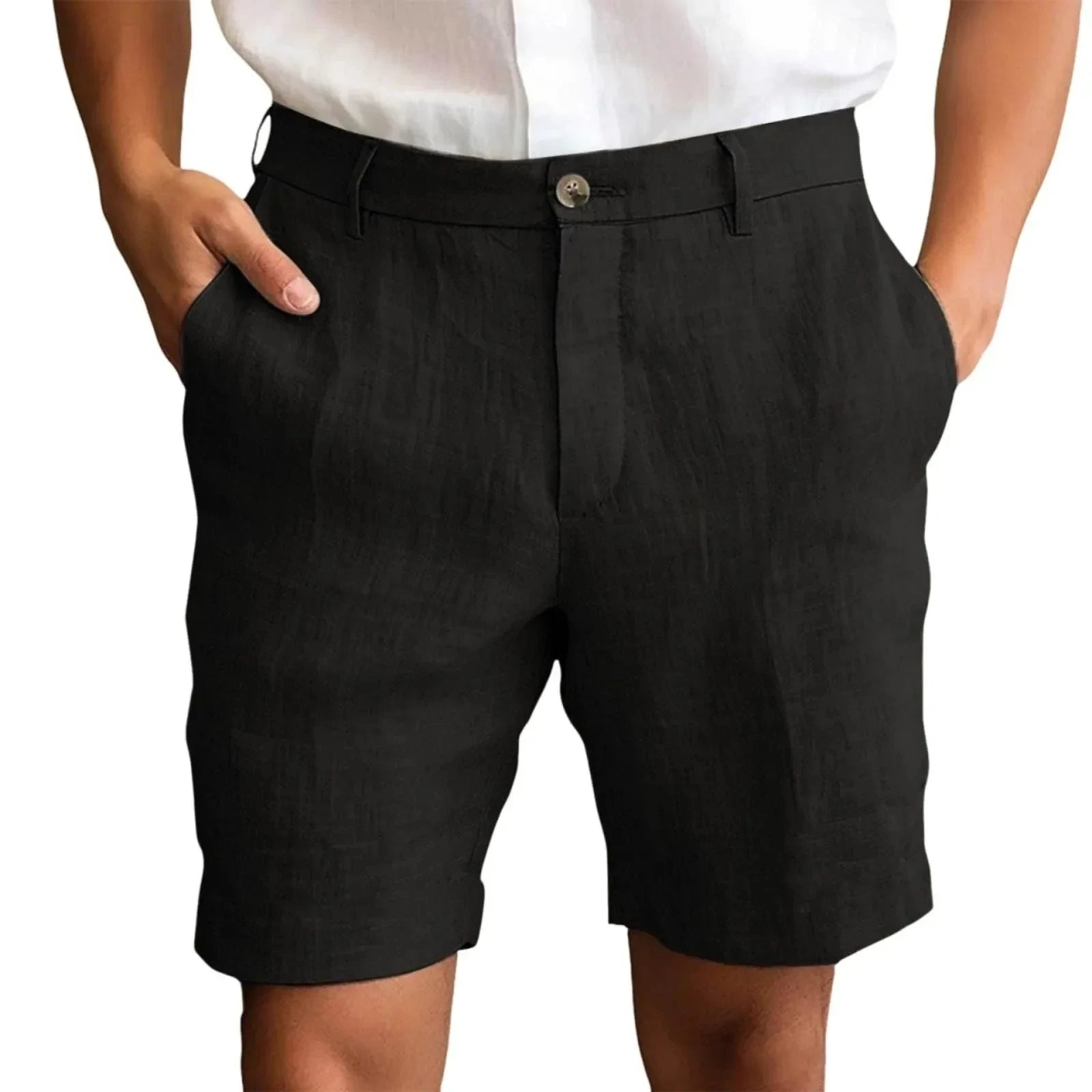 Elegante Leinen Shorts Von Alder Schwarz S