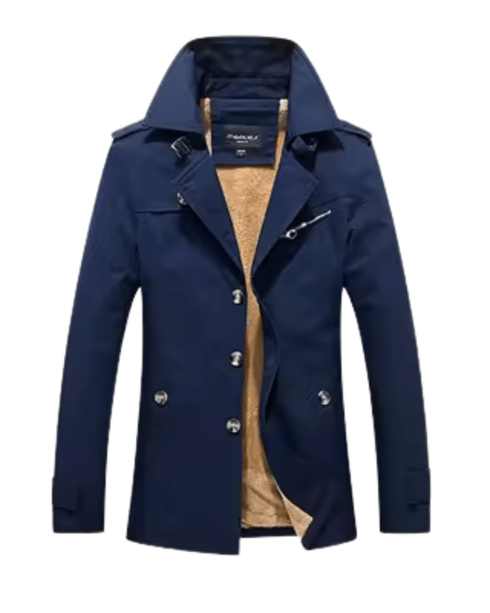 Eleganter Gepolsterter Trenchcoat Von Alder Dunkelblau M