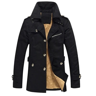 Eleganter Gepolsterter Trenchcoat Von Alder Schwarz M