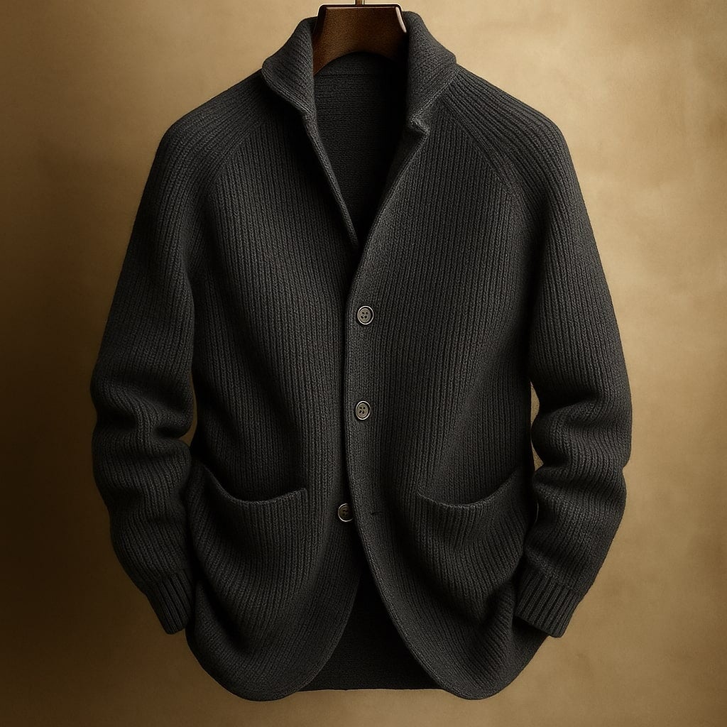 Eleganter Strickcardigan Men's Cardigans Von Alder Dunkelgrau XS