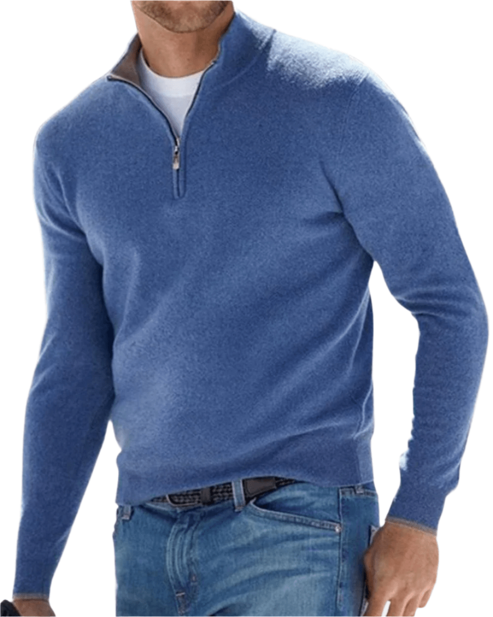 Eleganter Zip-Pullover Von Alder Blau S