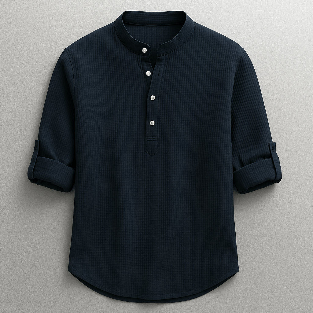 Elegantes Baumwollhemd Von Alder Marineblau S