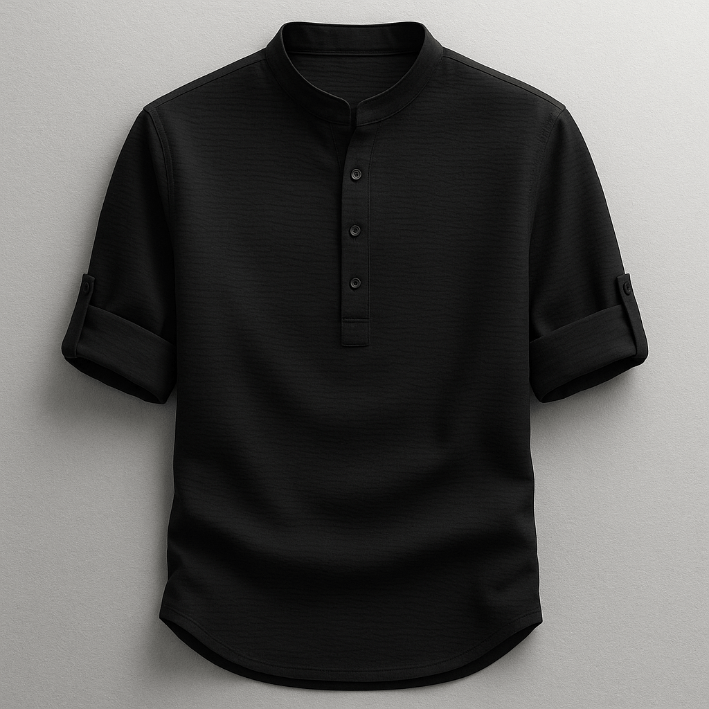 Elegantes Baumwollhemd Von Alder Schwarz S