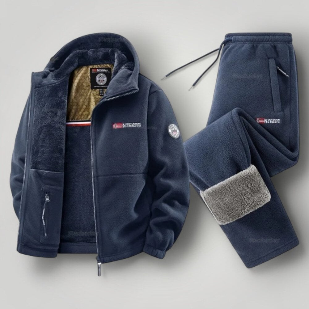 Elegantes Fleece-Set Von Alder Dunkelblau XS
