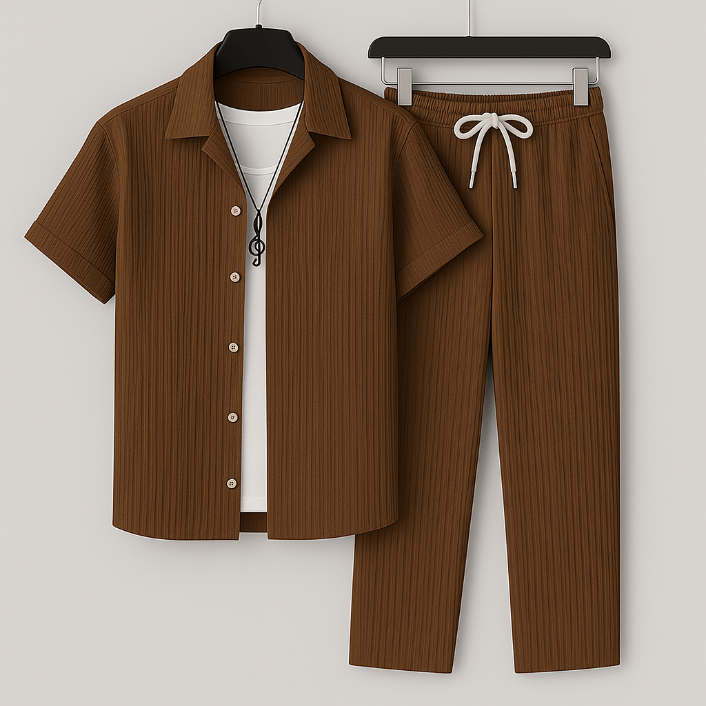 Elegantes Leinen-Set Von Alder Braun S