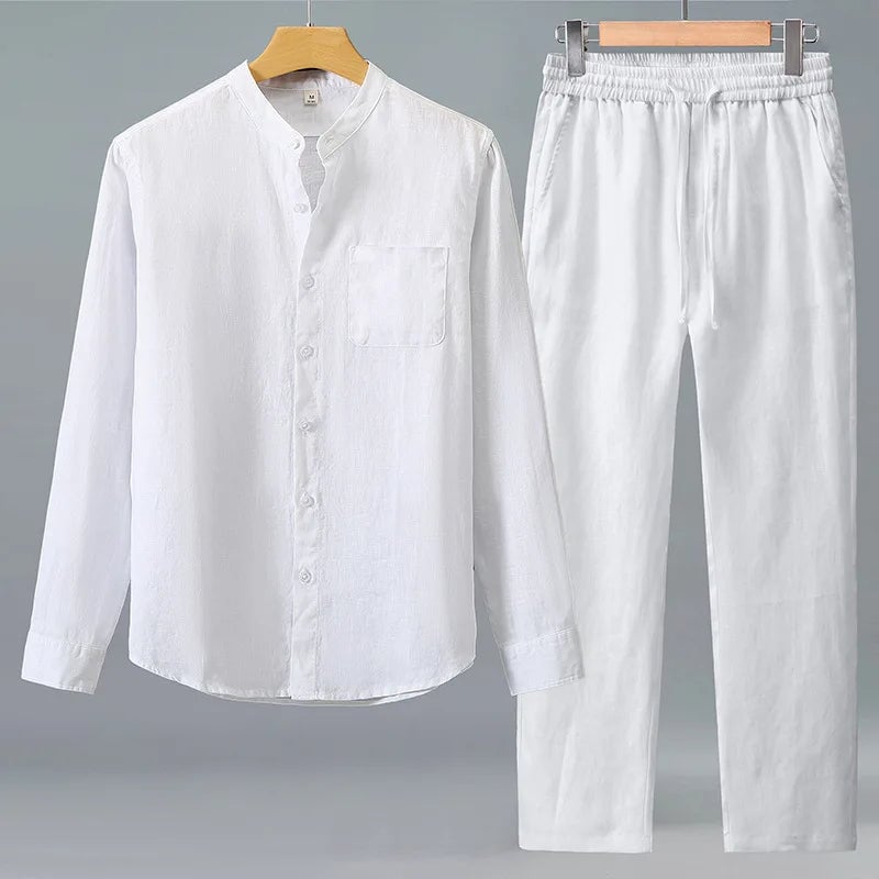 Elegantes Leinen-Set Von Alder Weiß M