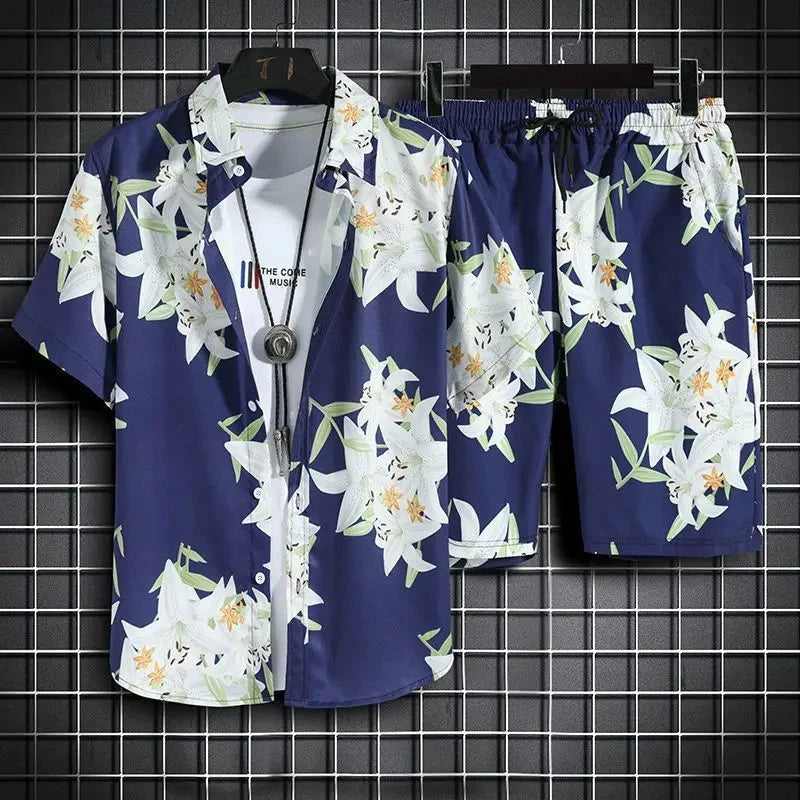 Florales Sommer-Set Von Alder Marineblau M