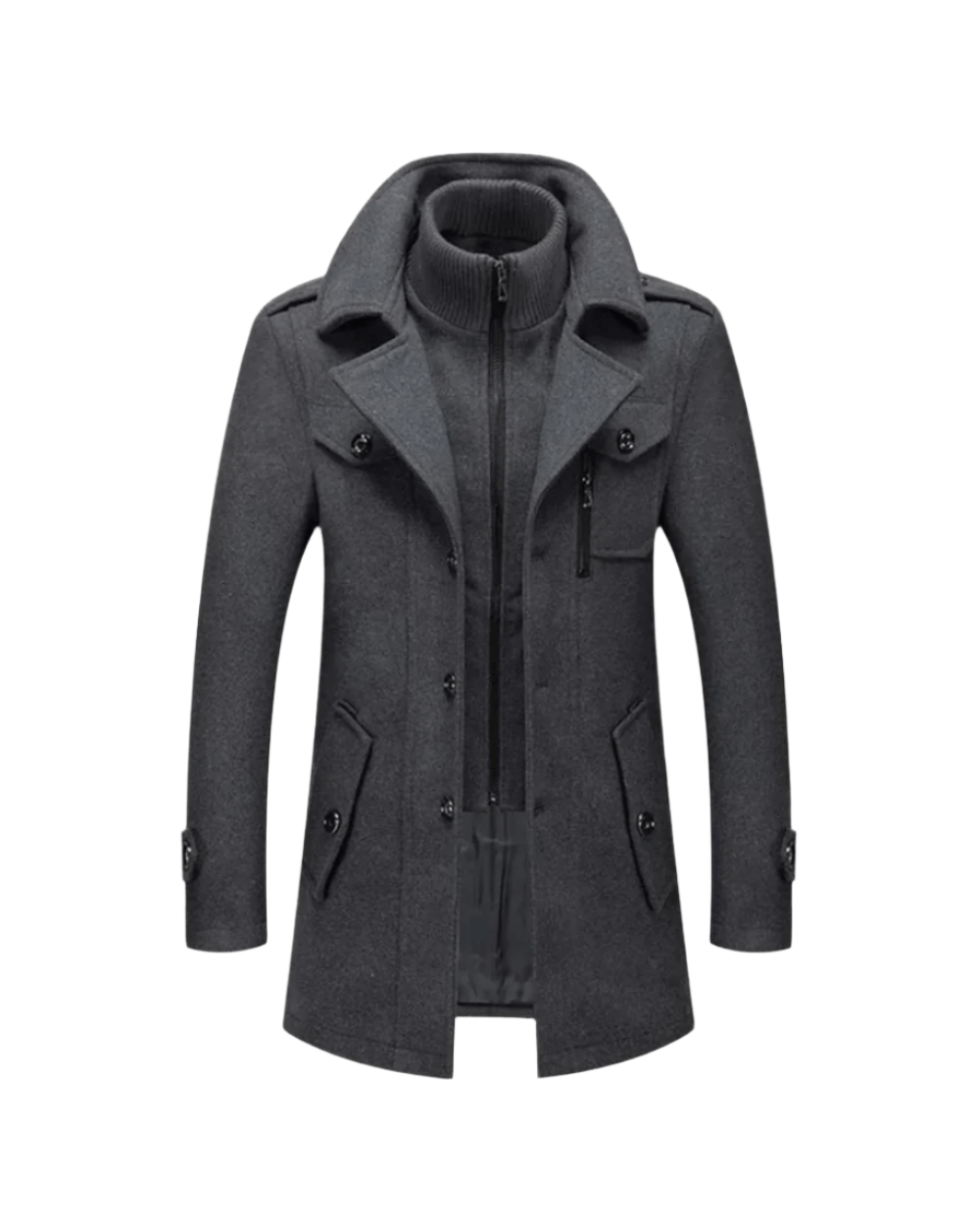 Giuseppe Warmer Wintermantel Von Alder Grau S