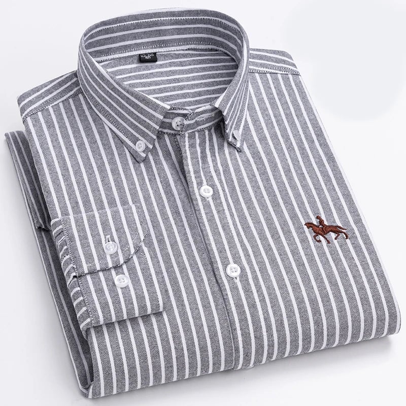 Givalli - Elegantes Baumwollhemd Von Alder Grau 44 | 3XL