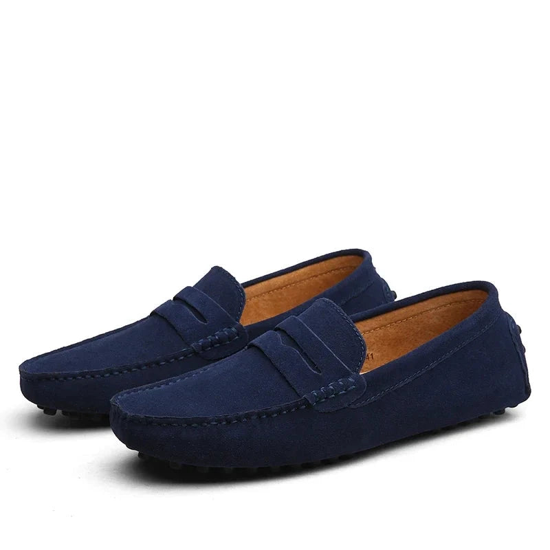 Lässige Wildleder Slipper Von Alder Dunkelblau 44