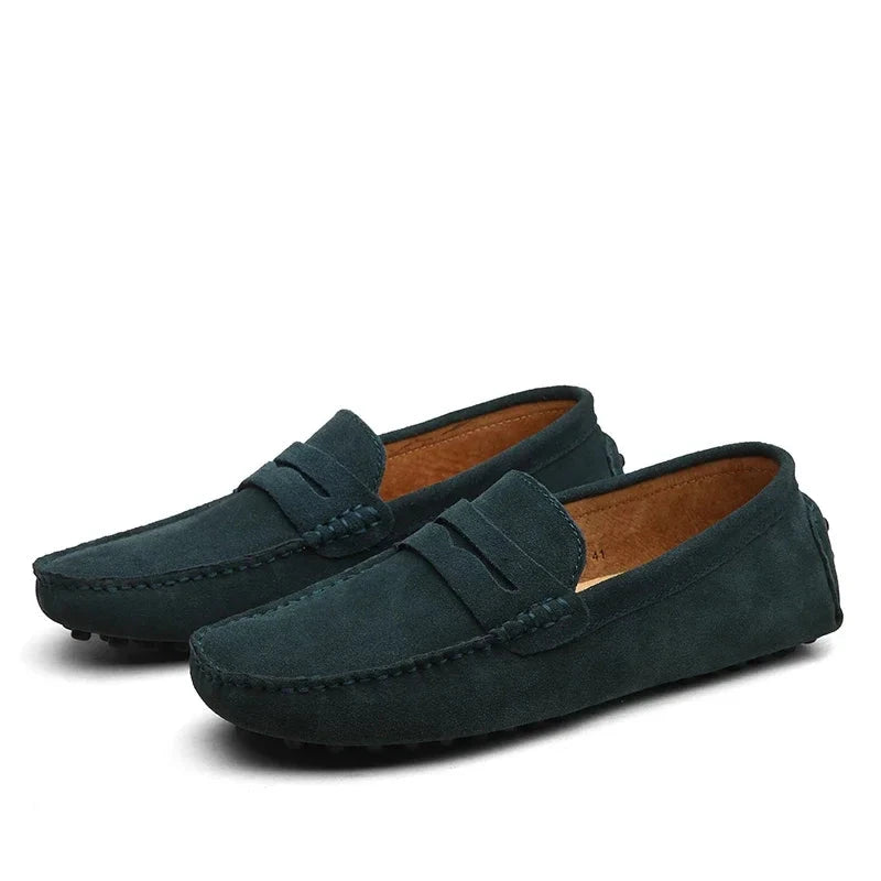 Lässige Wildleder Slipper Von Alder Grün 38