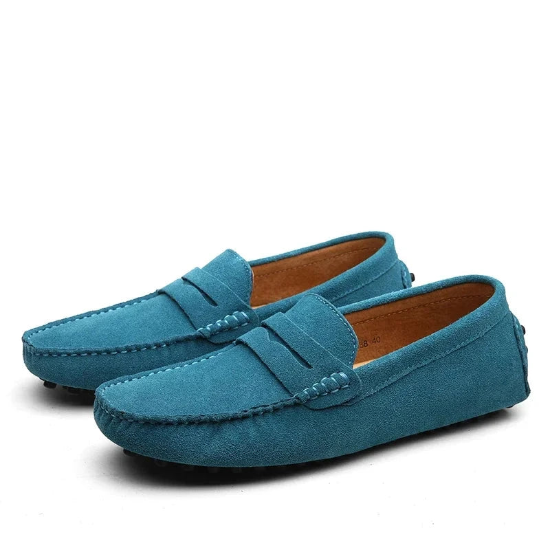 Lässige Wildleder Slipper Von Alder Hellblau 39