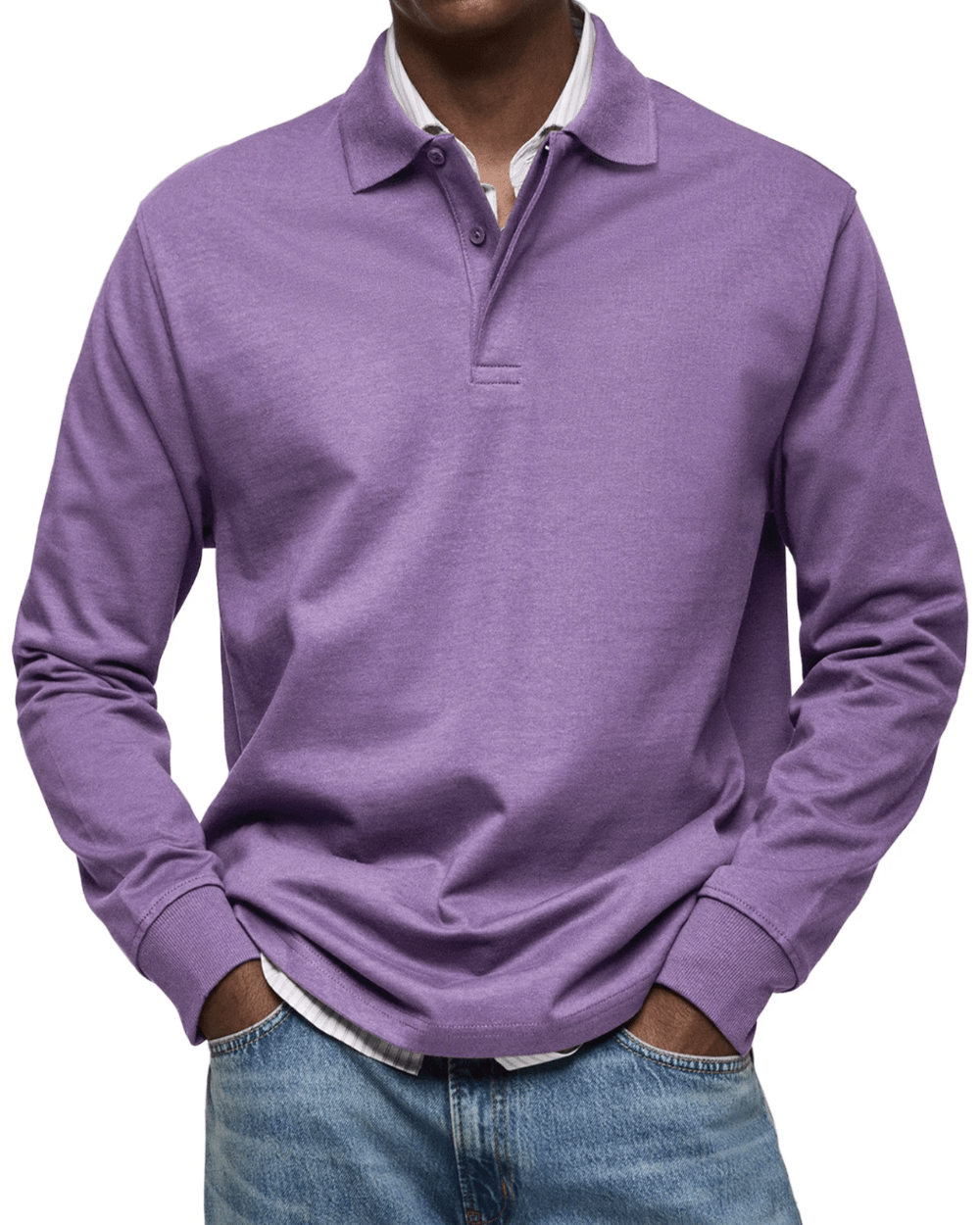 Lässiger Polo-Pullover Von Alder Lila S