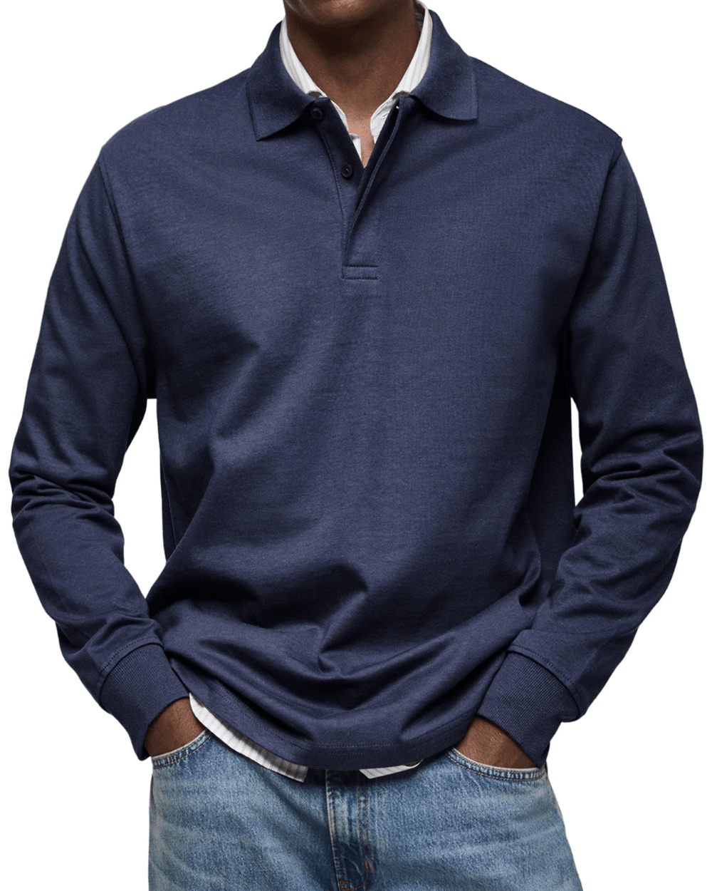 Lässiger Polo-Pullover Von Alder Marineblau S