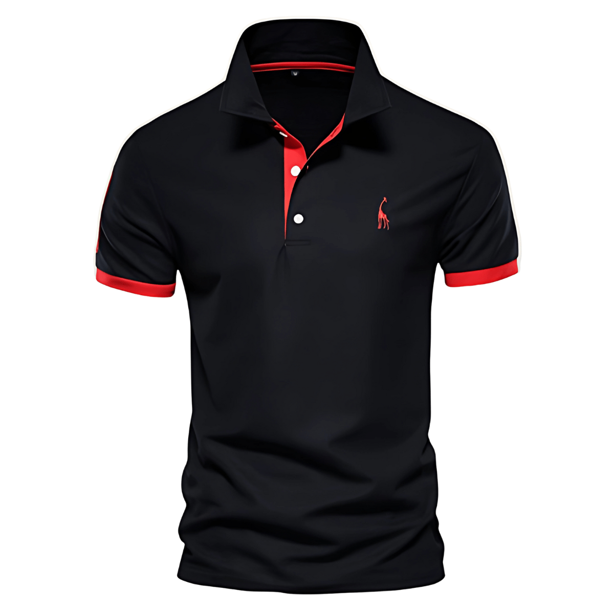 Lässiges Poloshirt Lässiges Poloshirt Von Alder Schwarz-Rot S