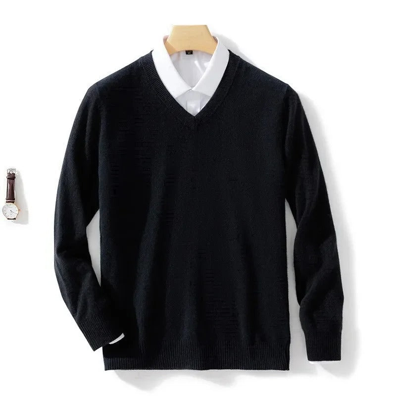 Eleganter V-Ausschnitt Pullover