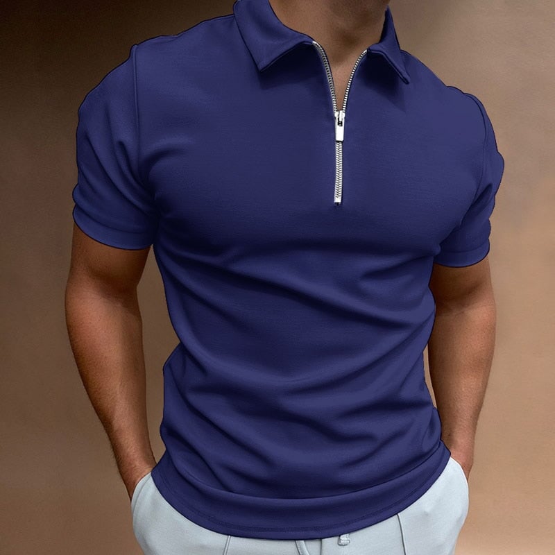 Poloshirt mit Reißverschluss Poloshirt mit Reißverschluss Von Alder Dunkelblau S