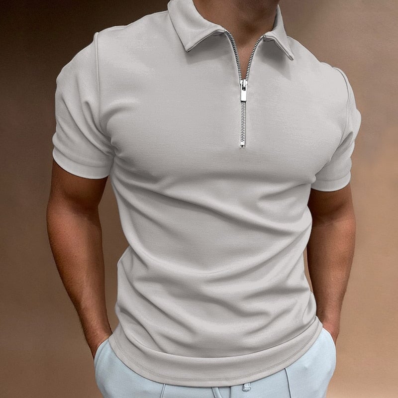Poloshirt mit Reißverschluss Poloshirt mit Reißverschluss Von Alder Grau S