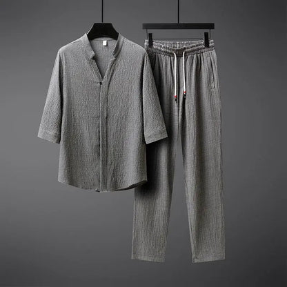 Bequemes 2-Teile-Set Von Alder Grau M 