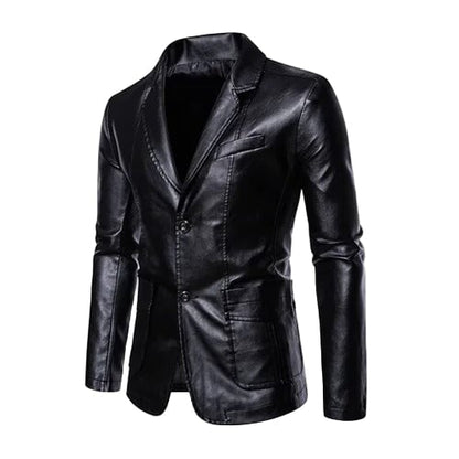 Business Casual Lederjacke Von Alder Schwarz M 