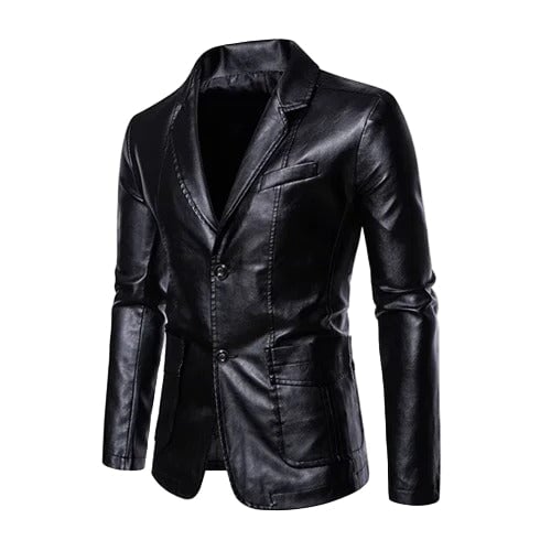 Business Casual Lederjacke Von Alder Schwarz M 