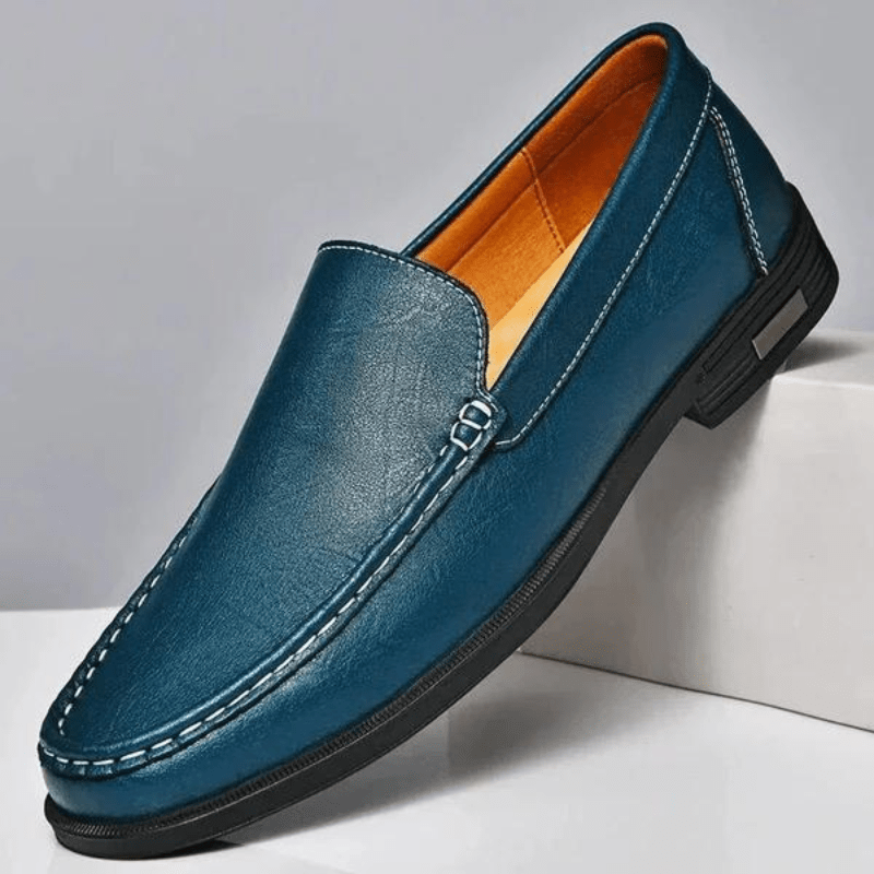 Elegante Leder Slipper Von Alder Blau 37 