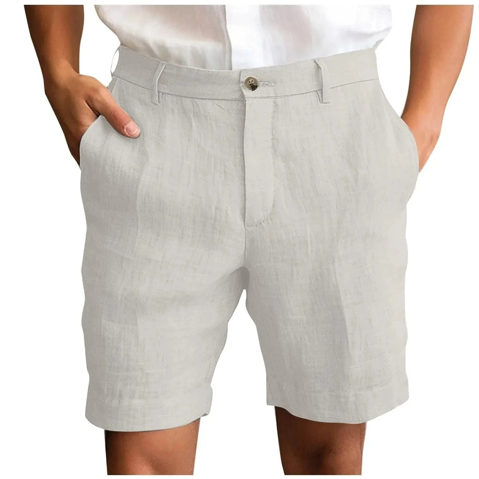 Elegante Leinen Shorts Von Alder Hellgrau S 