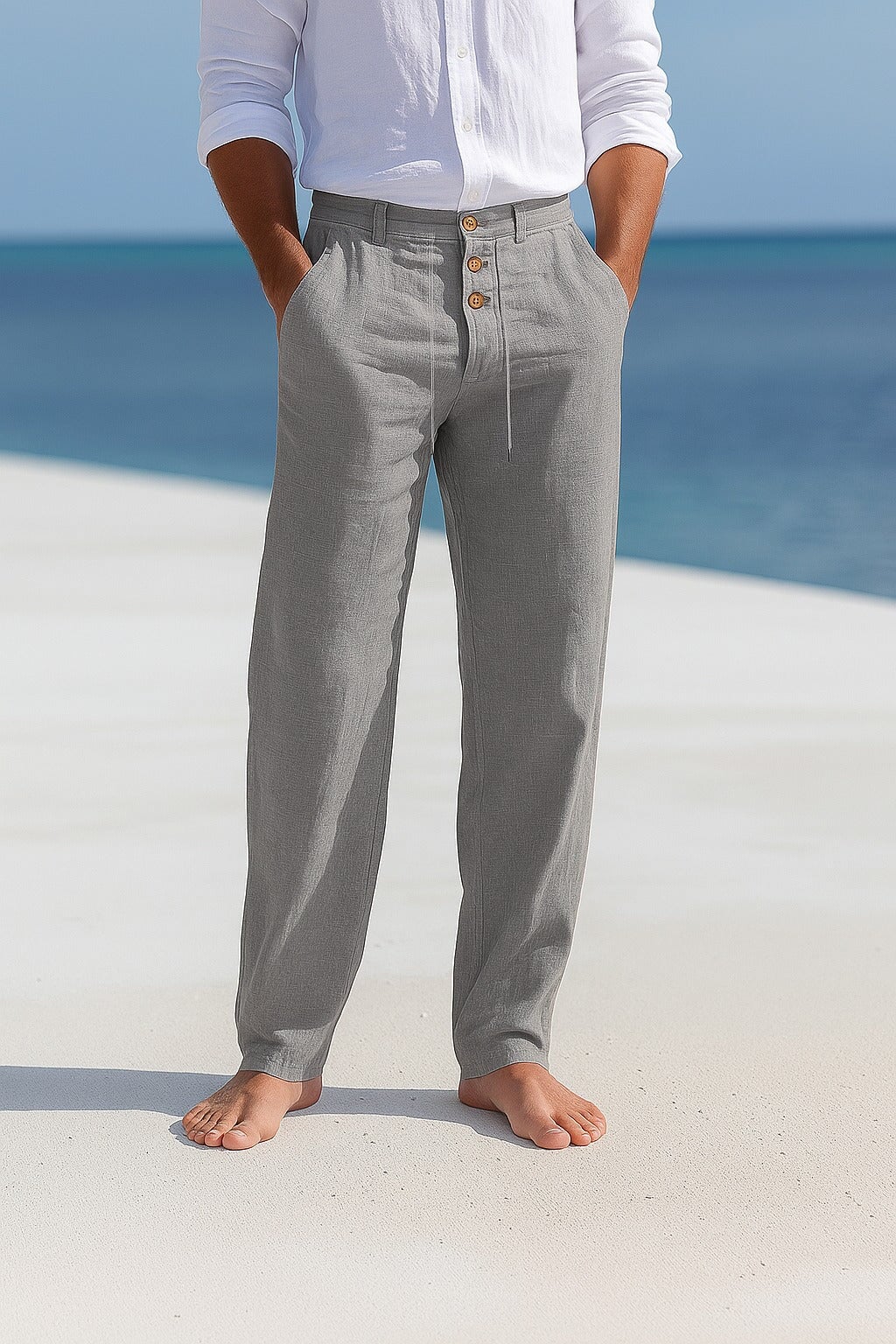 Elegante Sommerhose Von Alder Grau S 