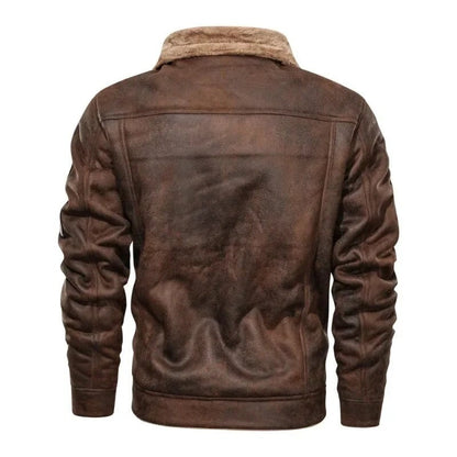 Elegante warme Fleece-Lederjacke Von Alder 