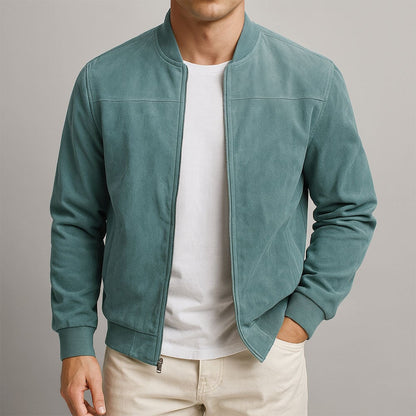 Elegante Wildlederjacke Von Alder Blau S 