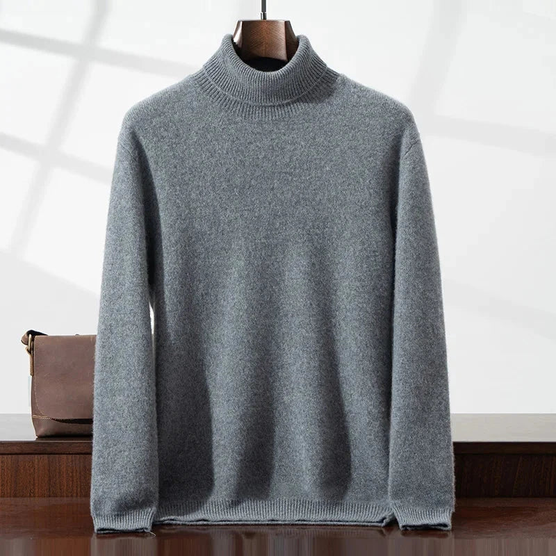 Eleganter Cashmere-Rollkragenpullover Von Alder Grau S 