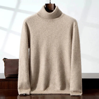 Eleganter Cashmere-Rollkragenpullover Von Alder Khaki S 