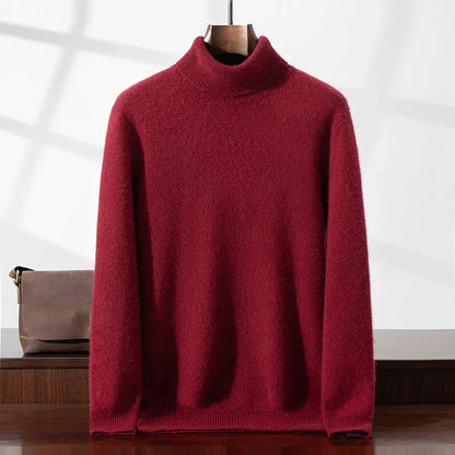 Eleganter Cashmere-Rollkragenpullover Von Alder Rot S 
