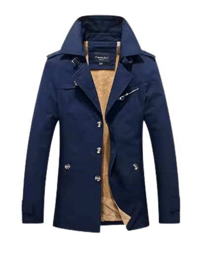 Eleganter Gepolsterter Trenchcoat Von Alder Dunkelblau M 