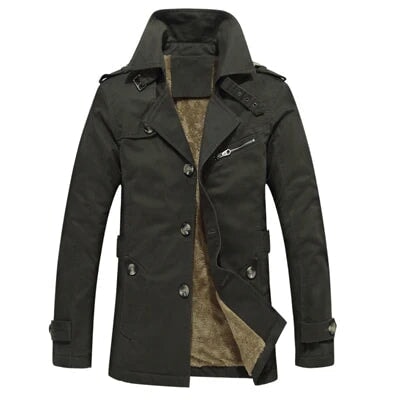 Eleganter Gepolsterter Trenchcoat Von Alder Grün M 