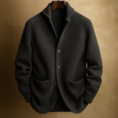 Eleganter Strickcardigan Men's Cardigans Von Alder Dunkelgrau XS 