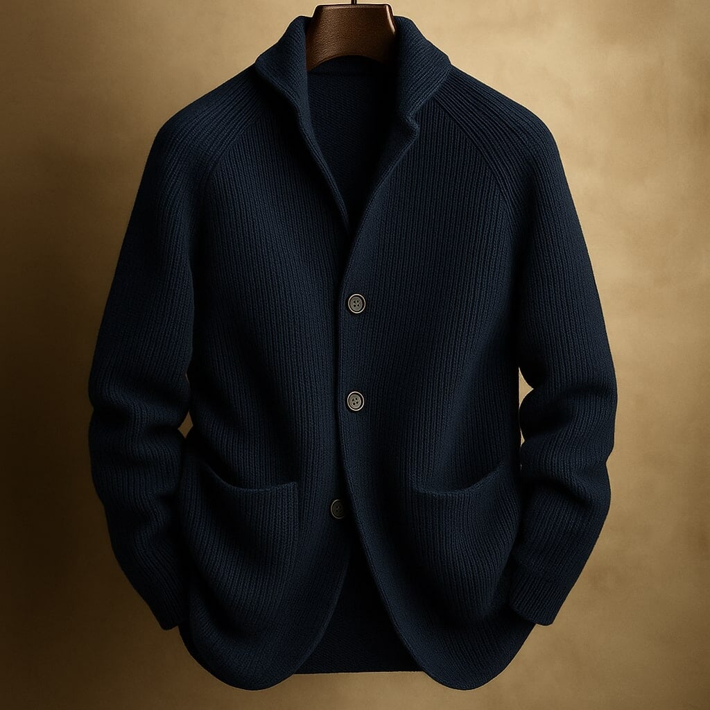 Eleganter Strickcardigan Men's Cardigans Von Alder Marineblau XS 