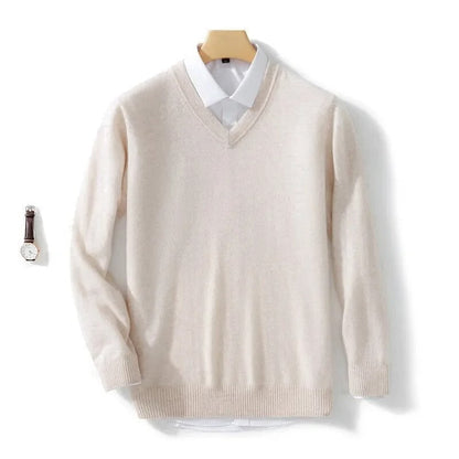 Eleganter V-Ausschnitt Pullover Von Alder Beige 2XS 