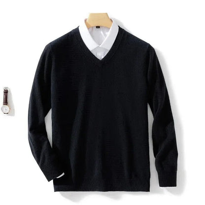Eleganter V-Ausschnitt Pullover Von Alder Schwarz 2XS 