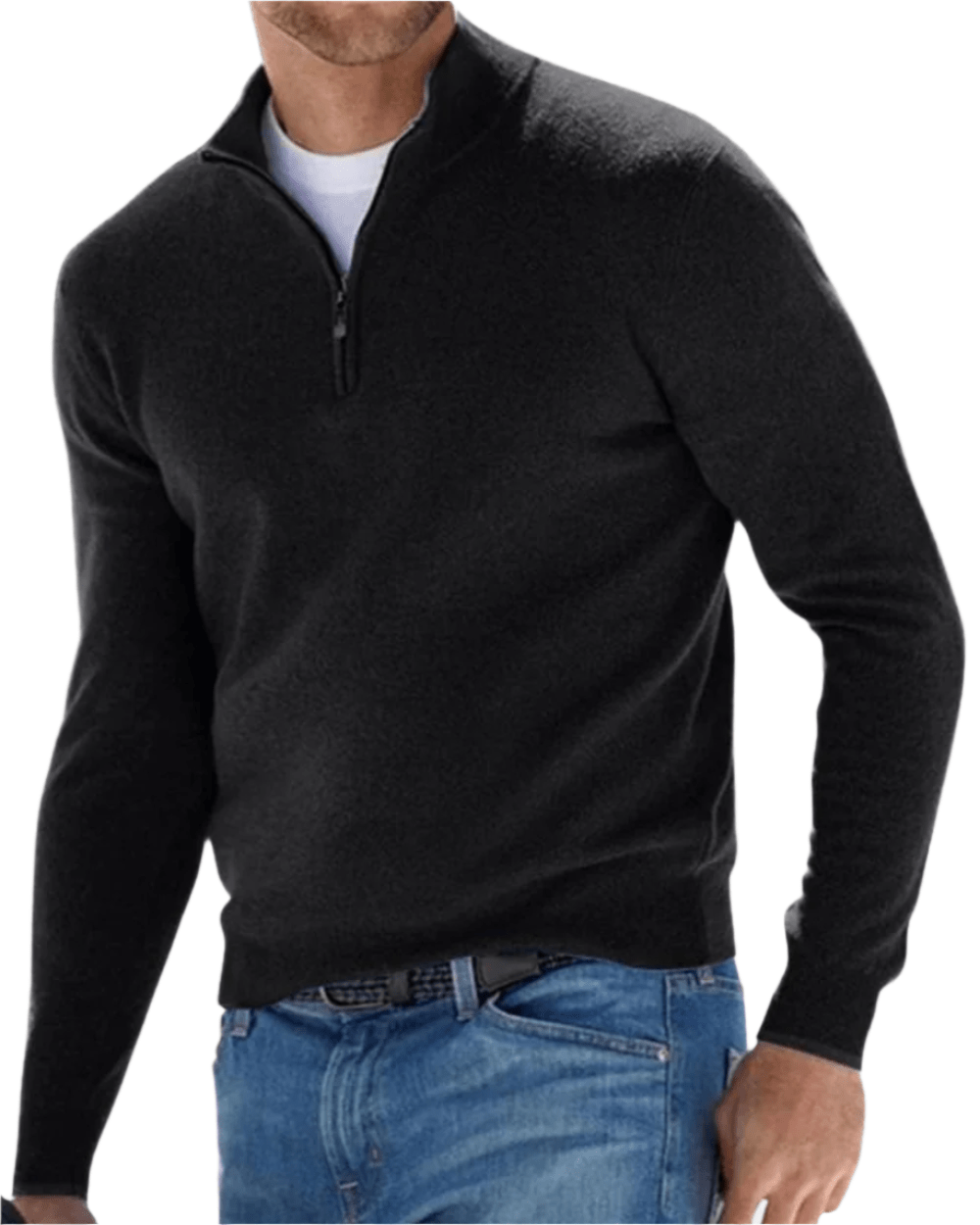 Eleganter Zip-Pullover Von Alder Schwarz S 