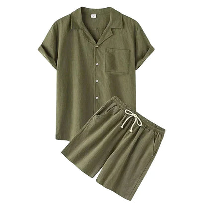Elegantes Baumwoll-Sommer-Set Von Alder Grün S 