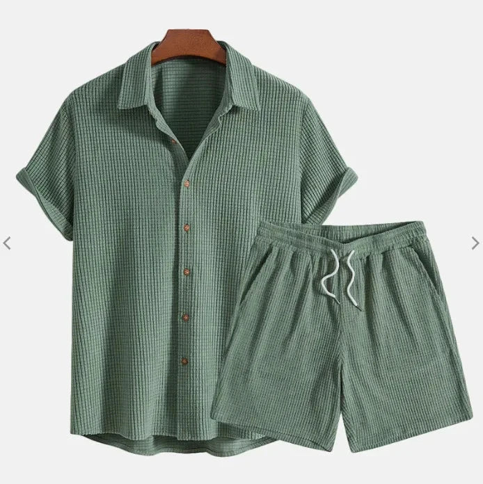Elegantes Baumwoll-Sommer-Set Von Alder Grün S 