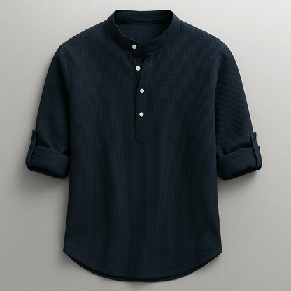 Elegantes Baumwollhemd Von Alder Marineblau S 