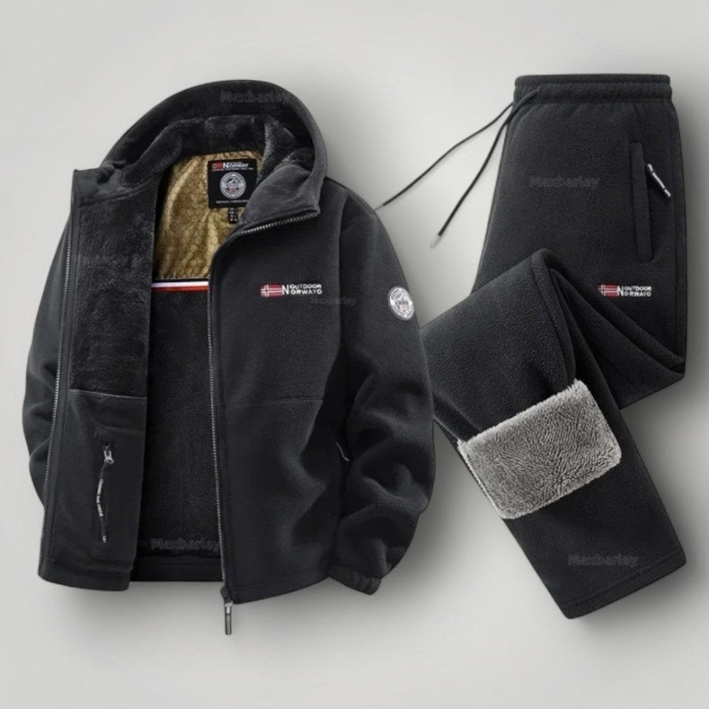 Elegantes Fleece-Set Von Alder Schwarz XS 