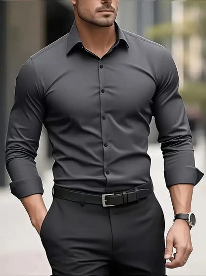 Elegantes Herrenhemd Von Alder Grau S 