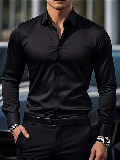 Elegantes Herrenhemd Von Alder Schwarz S 