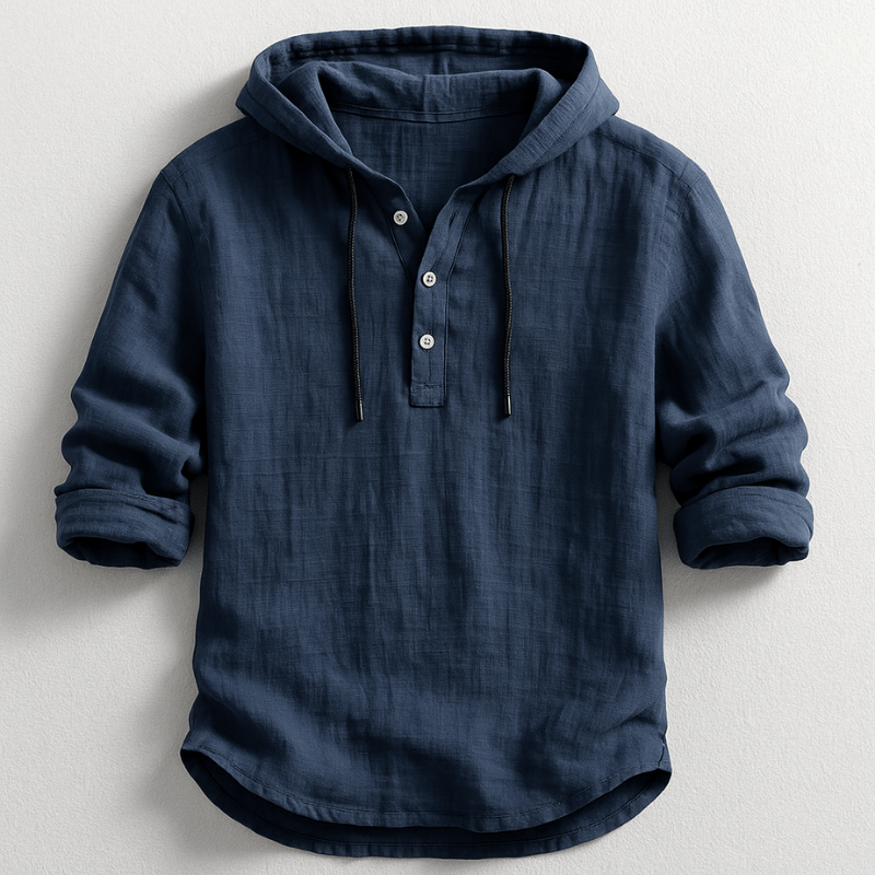 Elegantes Kapuzenhemd Von Alder Marineblau S 